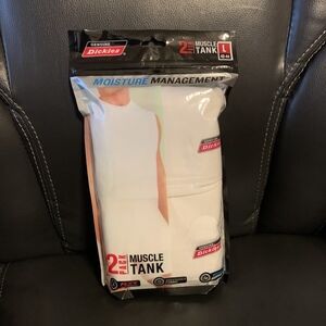 Dickies Men's Muscle Tank Top 2 Pack White
